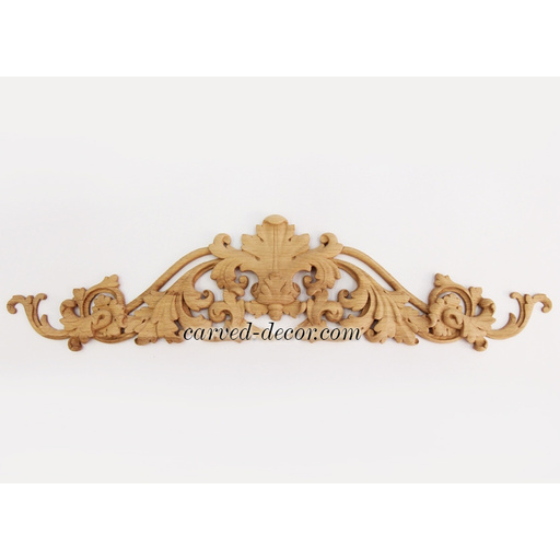 extra large horizontal architectural leaf wood carving applique baroque style
