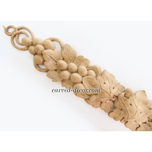 horizontal carved grapes wood applique baroque style
