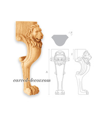 Hardwood Lion head and paw handcrafted chair legs