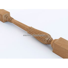 Decorative banister newel post design - Wooden stair parts