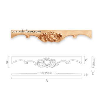 Ornamental wooden architrave, Unpainted table decor