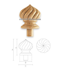 Ornate wooden Pinecone finial for balustrade post