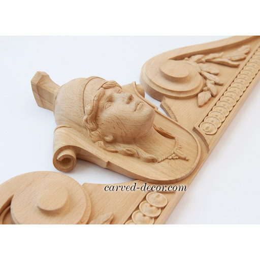 horizontal artistic scroll wood carving applique classical style