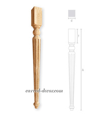 Antique style wooden fluted leg for...