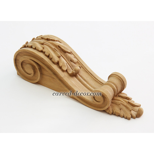 wooden medium carved acanthus leaf corbel victorian style