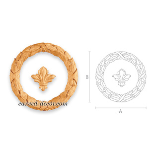 Hand carved Hardwood Applique/onlay Crest Emblem