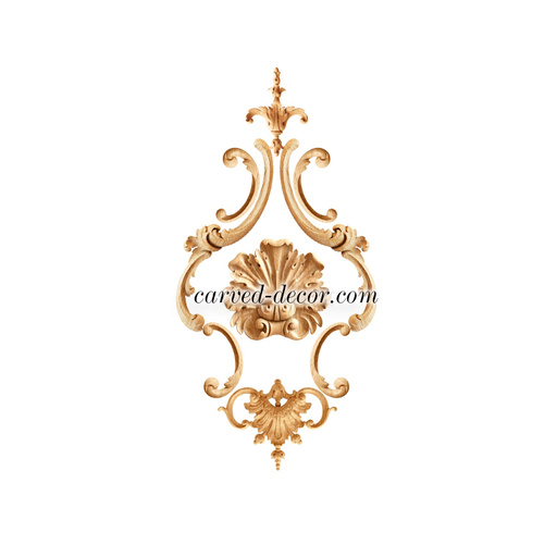 medium vertical artistic leaf wood applique baroque style