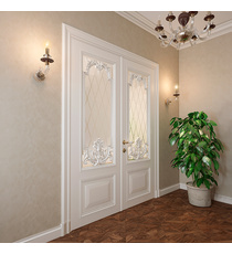 Elegant French interior panels with carved floral ornament