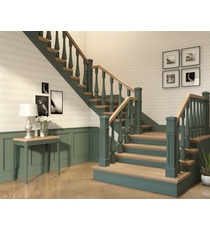 Round wood stair balusters minimalist design style