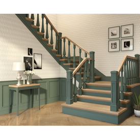 Square tapered stair spindles wood from oak or beech