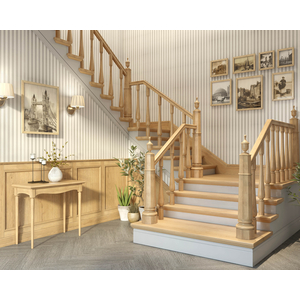 Round classic wooden balusters for staircase