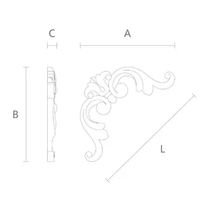 Small Symmetrical Oak Corner Applique