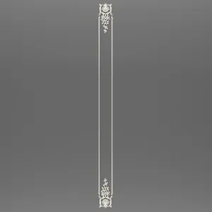Narrow vertical  french wall moulding in polyurethane with floral and leaf design