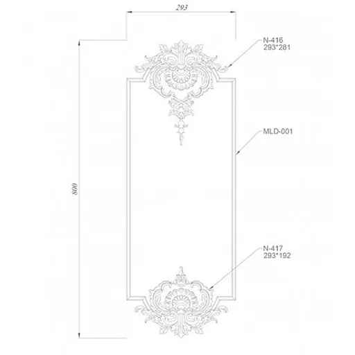 Carved furniture trim from solid wood - 2