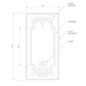 C-003-4 French wall panel moulding double - 2
