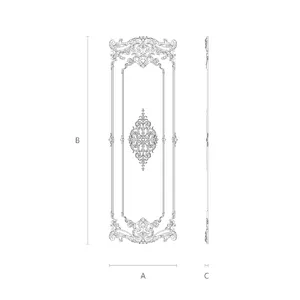paneling with scrolls. palmettes and floral elements - 2