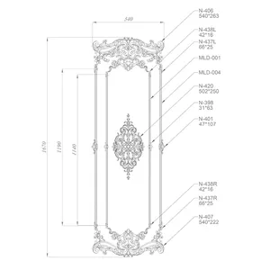 paneling with scrolls. palmettes and floral elements - 3