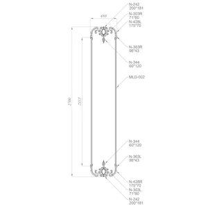 C-009-1-1 Elongated floral ornament from oak - 1