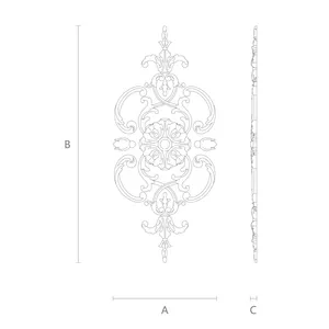 large vertical ornate flower wood onlay