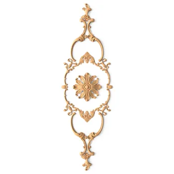Large Classic Wood Onlay Set with Floral Rosette & Scrolls