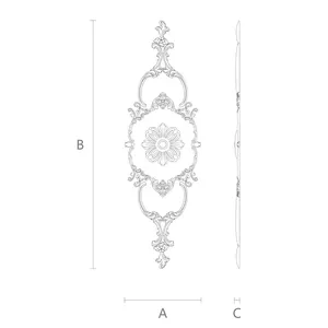 C-021 Openwork set of overlays with floral ornament from oak