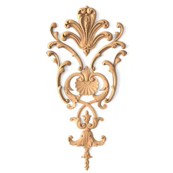 Baroque Wood Center Onlay with Lotus Palmette & Floral Scrolls