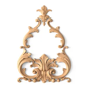 Wall-mounted set of overlays in Baroque style Decorative wooden Baroque set of overlays with central bud