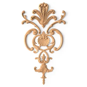 Solid wood carved overlays set with palmettes