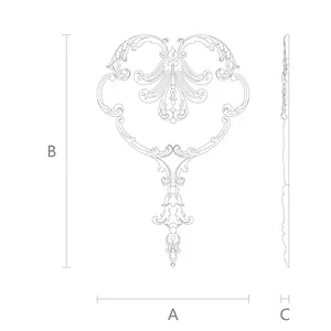 set with framed palmette in acanthus branches