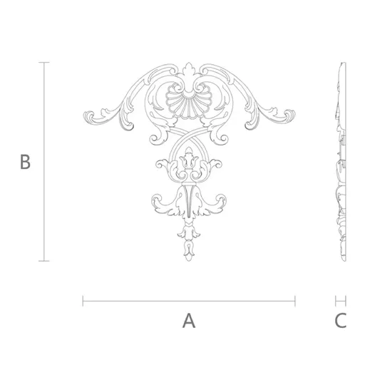 set of overlays with vertical applique with a shell
