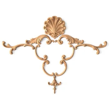 Curled Set of Wooden Linings with Elegant Center