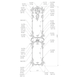 C-048 Decorative french wall panel with roses from oak
