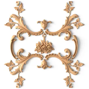 C-048 french wall panel with roses solid oak