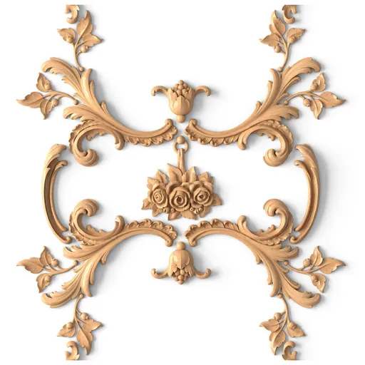 C-048 french wall panel with roses solid oak