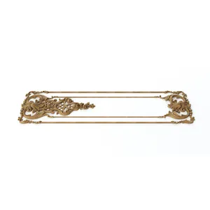 Beech carved panel with elements of floral design - 1