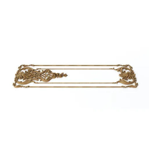 Beech carved panel with elements of floral design - 1