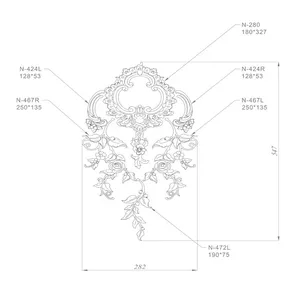 Beech onlay with roses and cartouche regency
