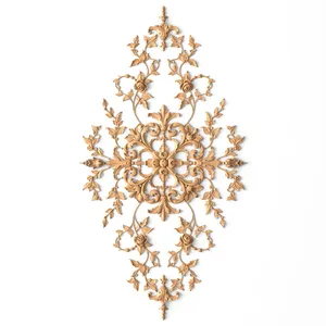 Wood medallion openwork for walls with roses