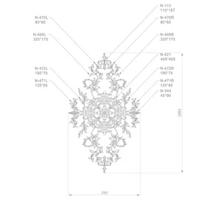 medallion for walls with roses solid wood