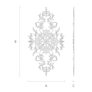 Oak medallion openwork for walls with roses