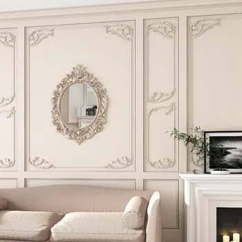 Classic French Paneling for Walls Rectangular with Floral Ornament