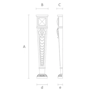 Wood pilasters with acanthus leave 