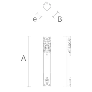 Antique beech corner column Floral 