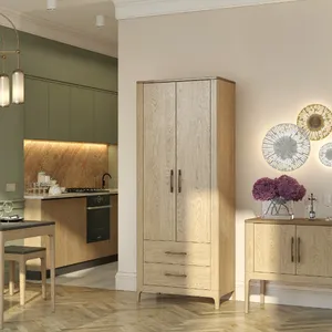 HL-003 Thin rectangular wood furniture handles from solid oak - 3
