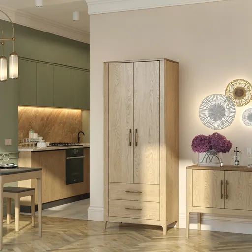 HL-003 Thin rectangular wood furniture handles from solid oak - 3