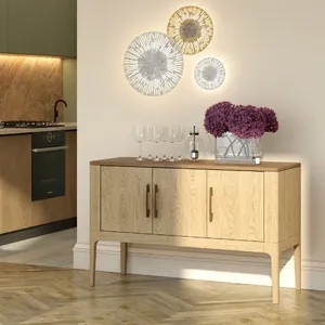 HL-003 Thin rectangular wood furniture handles beech - 1