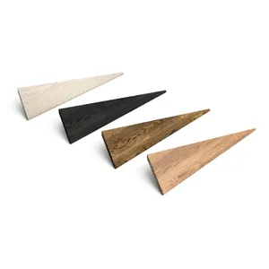 Minimalist handmade left-facing triangular oak handle for furniture