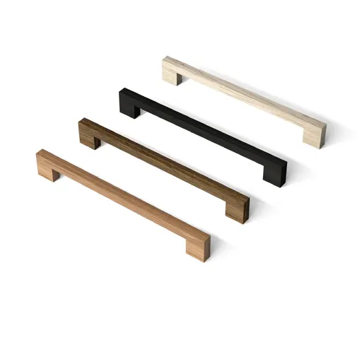 HL-017M modern geometric long hardwood bridge handle for furniture