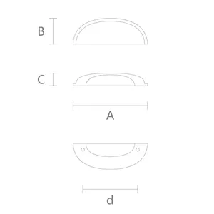 Wood semicircle handles for furniture