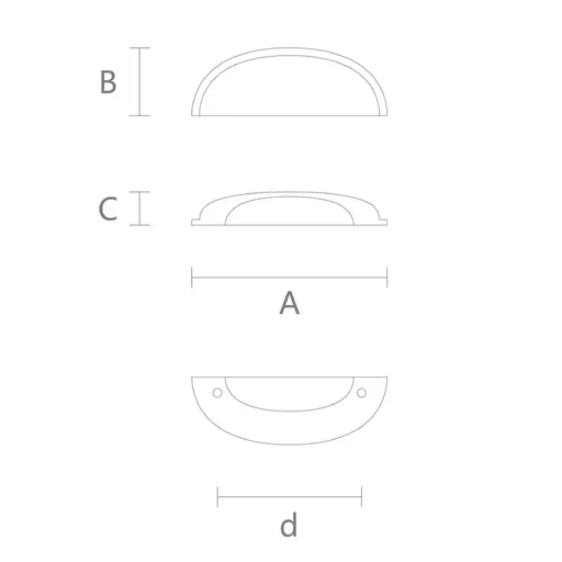 Wood semicircle handles for furniture